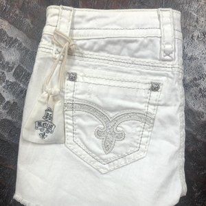 New ROCK REVIVAL White Denim Shorts Size 28